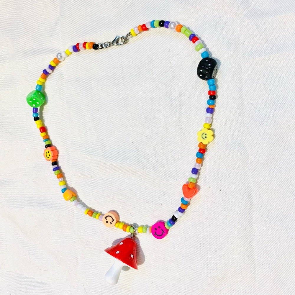 Brand New Y2K Mushroom Beaded Necklace